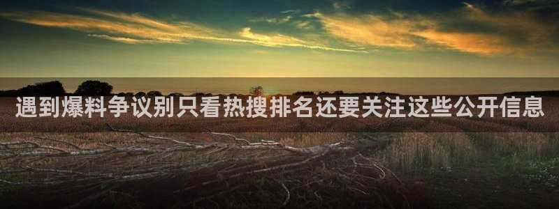 吃瓜爆料大全：遇到爆料争议别只看热搜排名还要关注这些公开信息